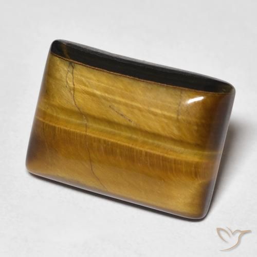 Ojo de Tigre Marrón cálido natural de 13.82 ct, Corte Baguette, Opaco