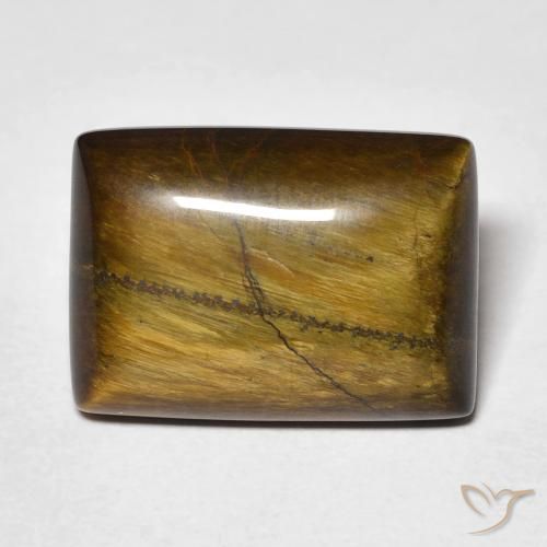 12.80ct Natural Marrón cálido Ojo de Tigre, Corte Baguette, Opaco