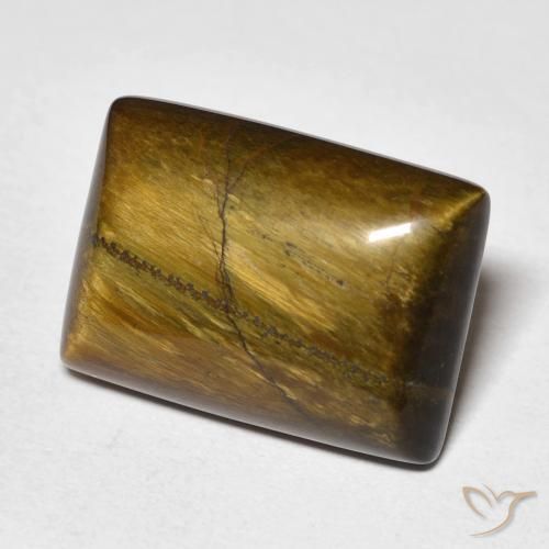 Ojo de Tigre Marrón cálido natural de 12.80 ct, Corte Baguette, Opaco