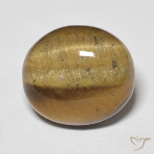 8.25ct Natural Marrón dorado Ojo de Tigre, Ovalada, Opaco