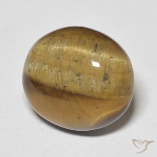 Ojo de Tigre Marrón dorado natural de 8.25 ct, Ovalada, Opaco