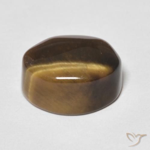Ojo de Tigre Marrón medio natural de 6.70 ct, Ovalada, Opaco