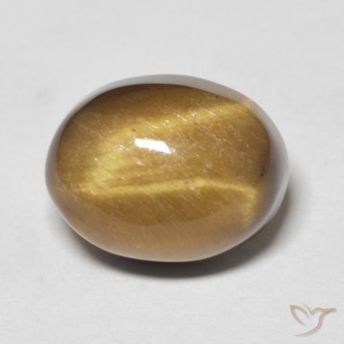 6.90ct Natural Marrón medio Ojo de Tigre, Ovalada, Opaco