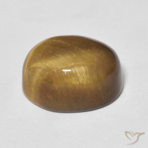 Ojo de Tigre Marrón medio natural de 6.90 ct, Ovalada, Opaco