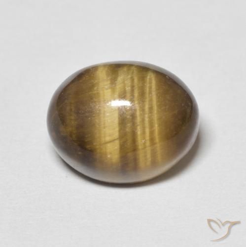 4.09ct Natural Marrón medio Ojo de Tigre, Ovalada, Opaco
