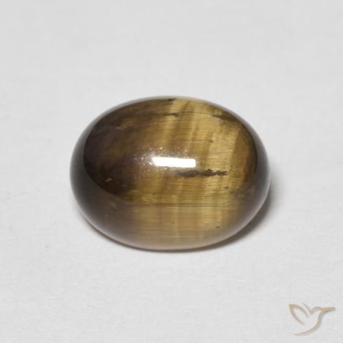 1.97ct Natural Marrón amarillento Ojo de Tigre, Ovalada, Opaco
