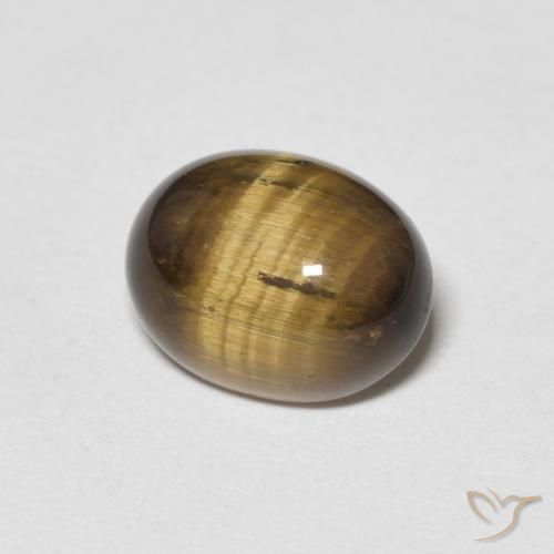 Ojo de Tigre Marrón amarillento natural de 1.97 ct, Ovalada, Opaco