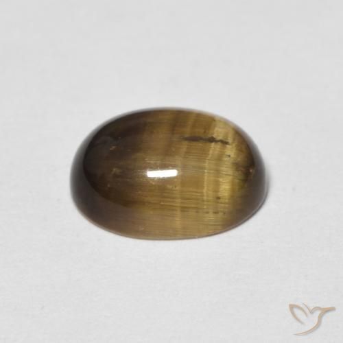 Ojo de Tigre Marrón amarillento natural de 1.97 ct, Ovalada, Opaco
