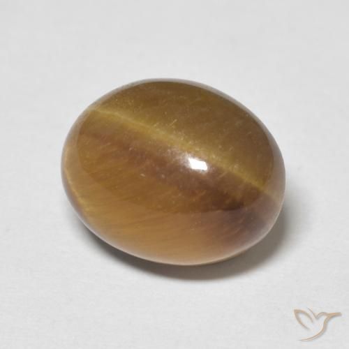 Ojo de Tigre Marrón cálido natural de 3.12 ct, Ovalada, Opaco