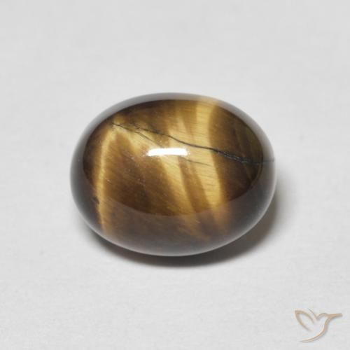 2.43ct Natural Marrón amarillento Ojo de Tigre, Ovalada, Opaco