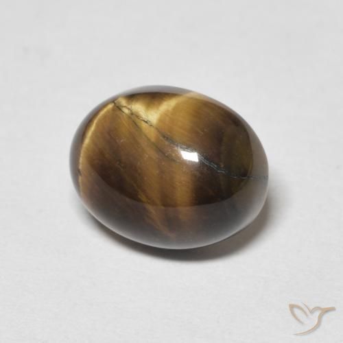 Ojo de Tigre Marrón amarillento natural de 2.43 ct, Ovalada, Opaco