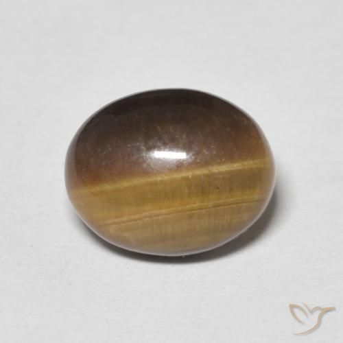 3.02ct Natural Marrón amarillento Ojo de Tigre, Ovalada, Opaco