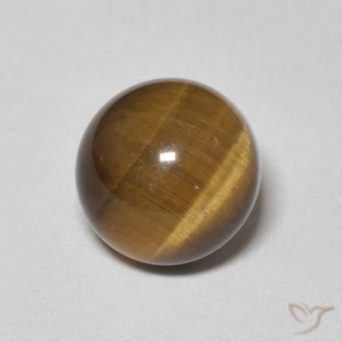 2.44ct Natural Marrón medio Ojo de Tigre, Redondo, Opaco