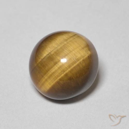 Ojo de Tigre Marrón medio natural de 2.44 ct, Redondo, Opaco