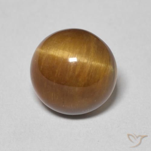 2.17ct Natural Marrón medio Ojo de Tigre, Redondo, Opaco