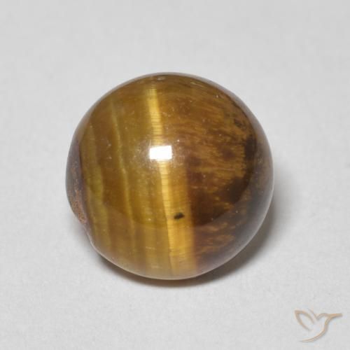 2.31ct Natural Marrón medio Ojo de Tigre, Redondo, Opaco