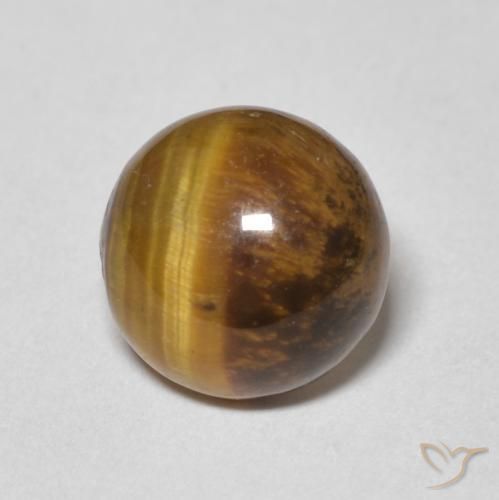 Ojo de Tigre Marrón medio natural de 2.31 ct, Redondo, Opaco