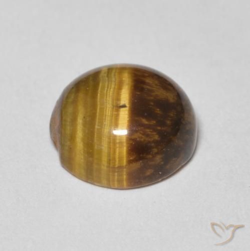 Ojo de Tigre Marrón medio natural de 2.31 ct, Redondo, Opaco