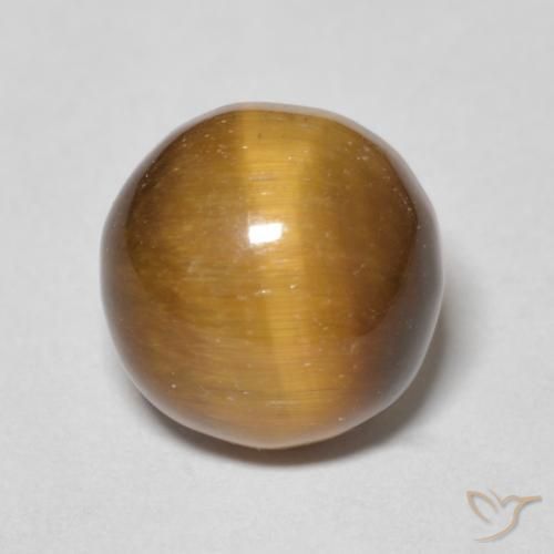 4.29ct Natural Marrón cálido Ojo de Tigre, Redondo, Opaco