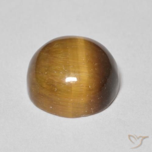 Ojo de Tigre Marrón cálido natural de 4.29 ct, Redondo, Opaco