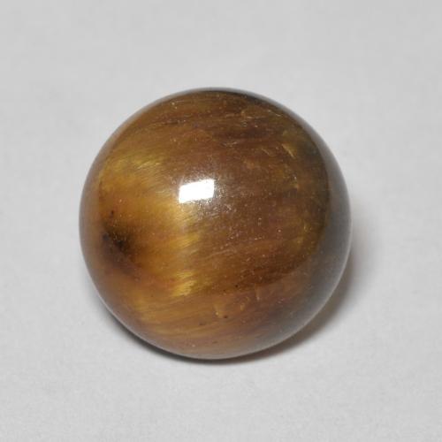 3.57ct Natural Marrón medio Ojo de Tigre, Redondo, Opaco