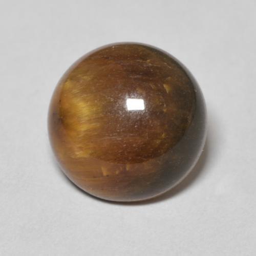 Ojo de Tigre Marrón medio natural de 3.57 ct, Redondo, Opaco