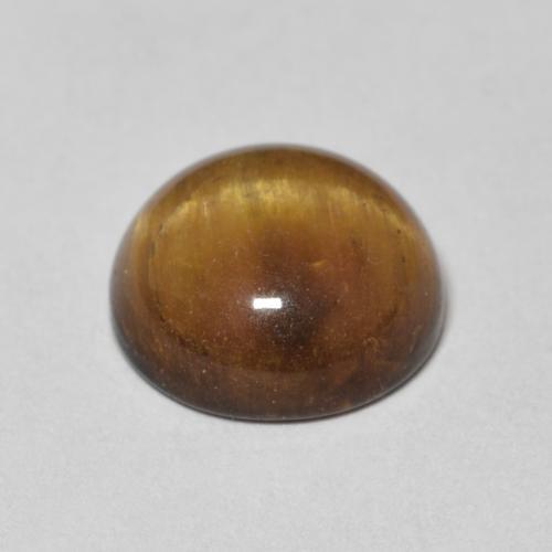 Ojo de Tigre Marrón medio natural de 3.57 ct, Redondo, Opaco