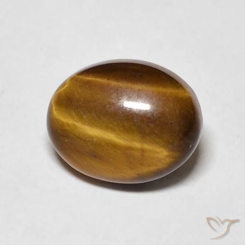 3.09ct Natural Marrón medio Ojo de Tigre, Ovalada, Opaco