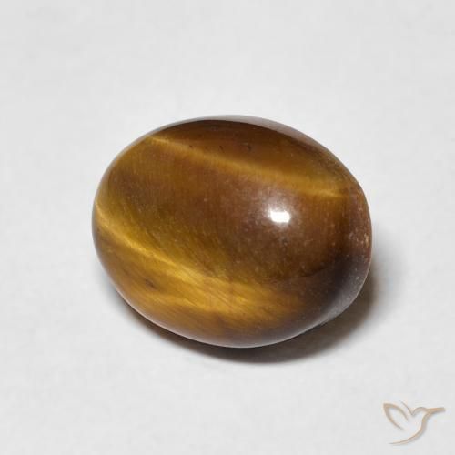 Ojo de Tigre Marrón medio natural de 3.09 ct, Ovalada, Opaco
