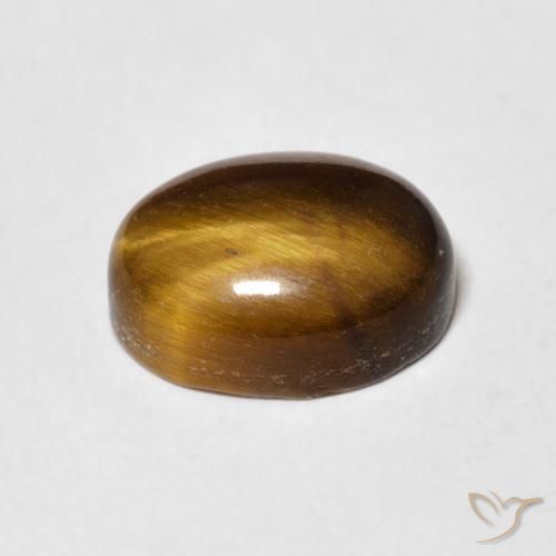 Ojo de Tigre Marrón medio natural de 3.09 ct, Ovalada, Opaco