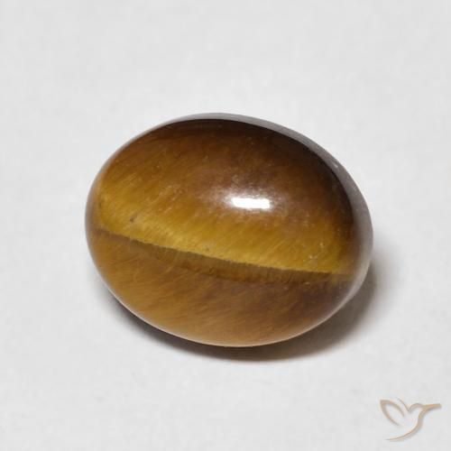 Ojo de Tigre Marrón dorado natural de 3.05 ct, Ovalada, Opaco