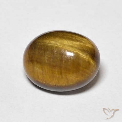 3.30ct Natural Marrón dorado Ojo de Tigre, Ovalada, Opaco