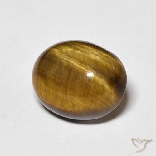 Ojo de Tigre Marrón dorado natural de 3.30 ct, Ovalada, Opaco