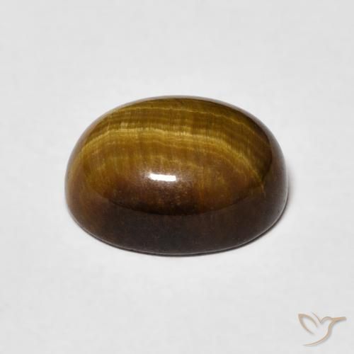 Ojo de Tigre Marrón dorado natural de 3.30 ct, Ovalada, Opaco