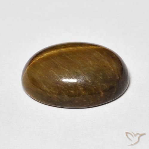 Ojo de Tigre Marrón cálido natural de 8.85 ct, Ovalada, Opaco