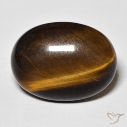 14.23ct Natural Medium Dark-Brown Ojo de Tigre, Ovalada, Opaco
