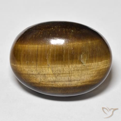 36.66ct Natural Medium Light-Brown Ojo de Tigre, Ovalada, Opaco