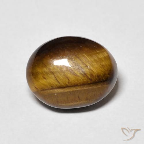 3.44ct Natural Marrón jengibre Ojo de Tigre, Ovalada, Opaco