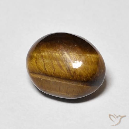 Ojo de Tigre Marrón jengibre natural de 3.44 ct, Ovalada, Opaco