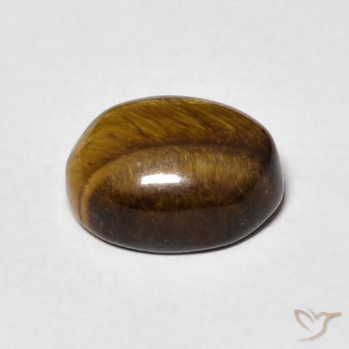 Ojo de Tigre Marrón jengibre natural de 3.44 ct, Ovalada, Opaco