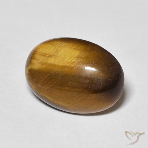 Ojo de Tigre Marrón cálido natural de 4.47 ct, Ovalada, Opaco