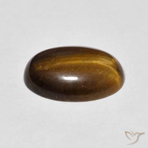 Ojo de Tigre Marrón cálido natural de 4.47 ct, Ovalada, Opaco