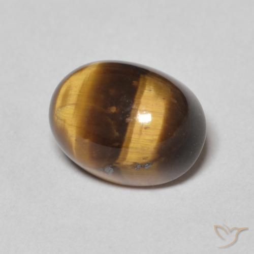 Ojo de Tigre Marrón jengibre natural de 2.83 ct, Ovalada, Opaco