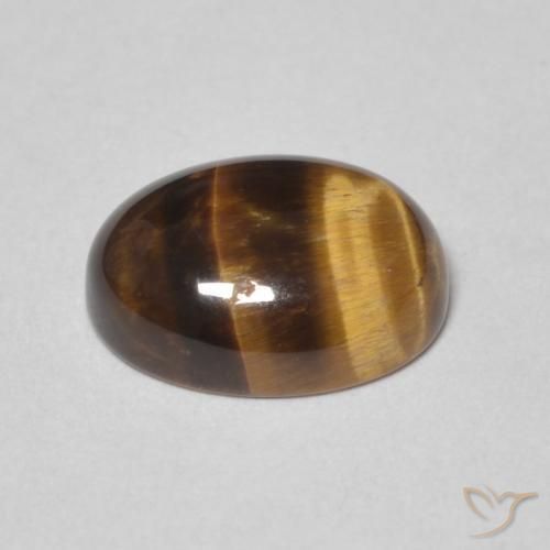 Ojo de Tigre Marrón jengibre natural de 2.20 ct, Ovalada, Opaco