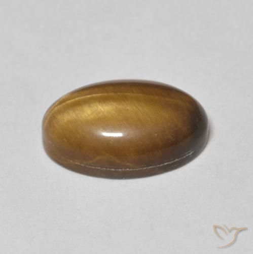 Ojo de Tigre Marrón cálido natural de 3.71 ct, Ovalada, Opaco