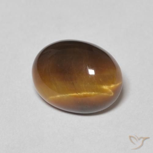 Ojo de Tigre Marrón dorado natural de 1.78 ct, Ovalada, Opaco