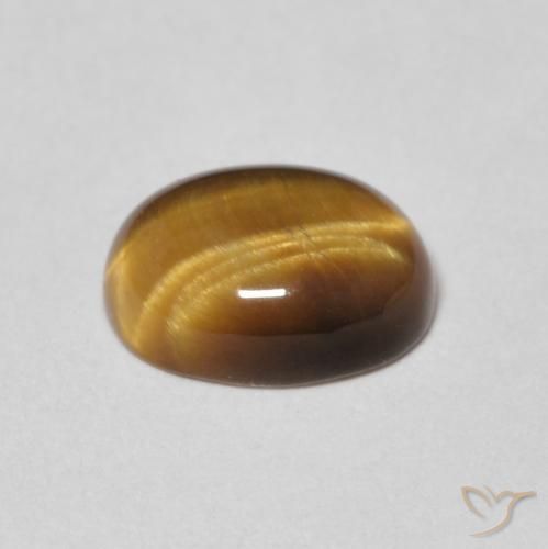 Ojo de Tigre Marrón dorado natural de 1.78 ct, Ovalada, Opaco