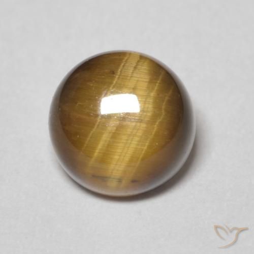 1.53ct Natural Marrón medio Ojo de Tigre, Redondo, Opaco