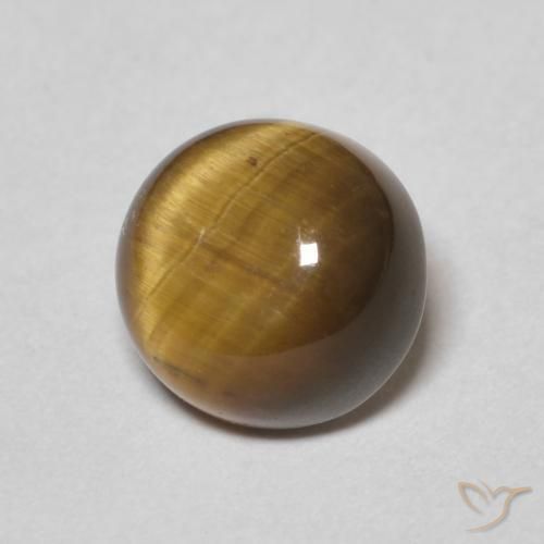 Ojo de Tigre Marrón medio natural de 1.53 ct, Redondo, Opaco