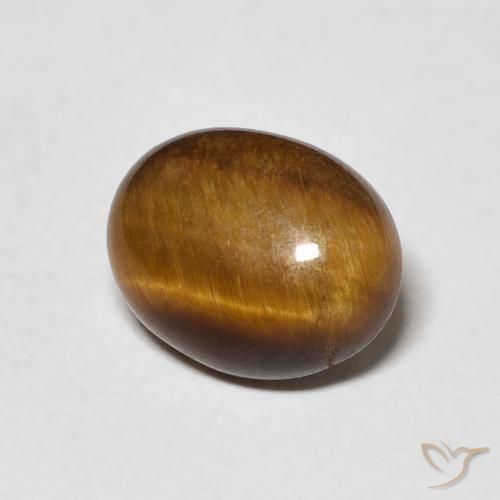 Ojo de Tigre Marrón cálido natural de 2.62 ct, Ovalada, Opaco